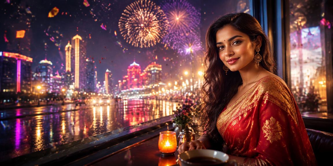 Mumbai casino night entertainment with vibrant neon lights and players in sarees